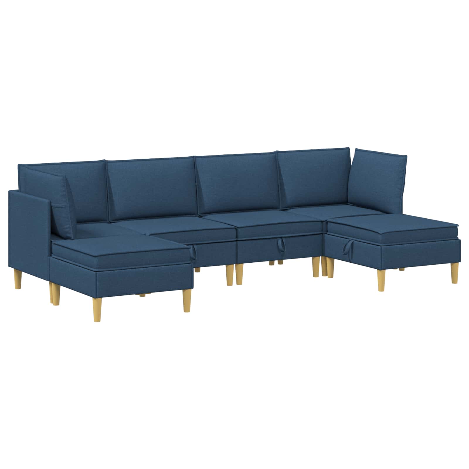 Modular Sofa Set mit Stauraum 6 pcs Blau Stoff
