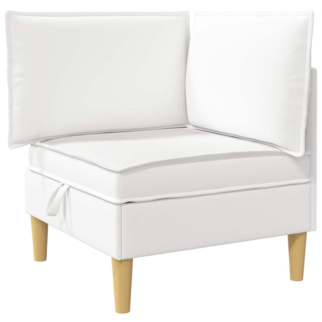Modular Sofa Set mit Stauraum 3 pcs Weiß Stoff