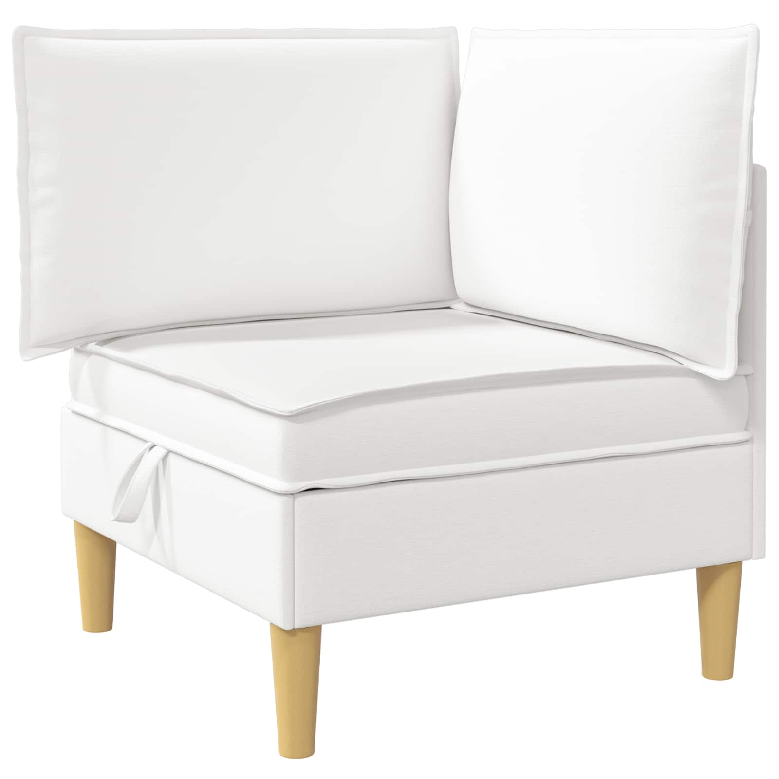 Modular Sofa Set mit Stauraum 3 pcs Weiß Stoff