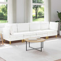 Modular Sofa Set mit Stauraum 4 pcs Weiß Stoff