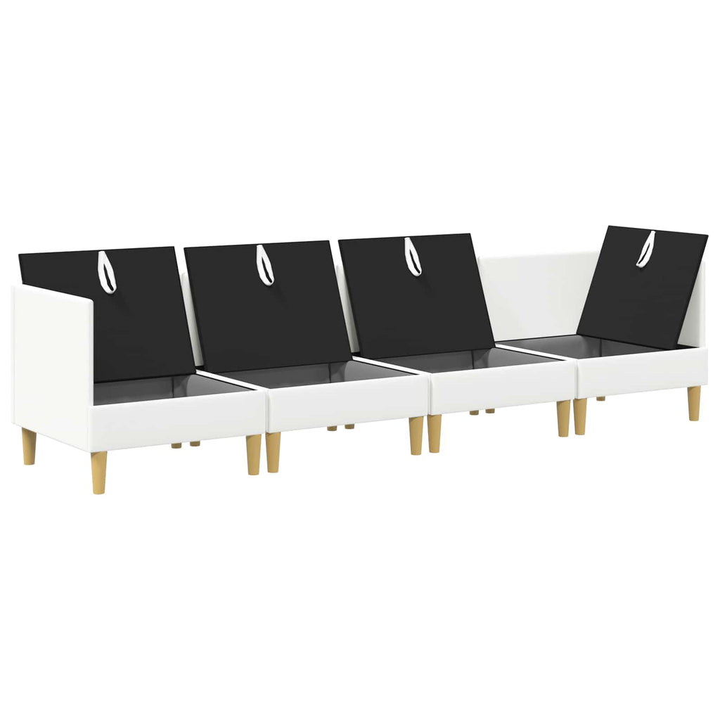 Modular Sofa Set mit Stauraum 4 pcs Weiß Stoff