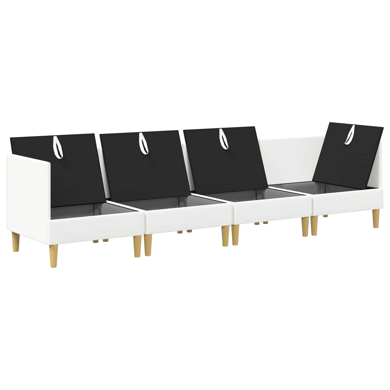 Modular Sofa Set mit Stauraum 4 pcs Weiß Stoff