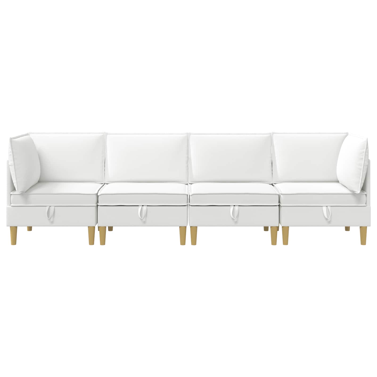 Modular Sofa Set mit Stauraum 4 pcs Weiß Stoff