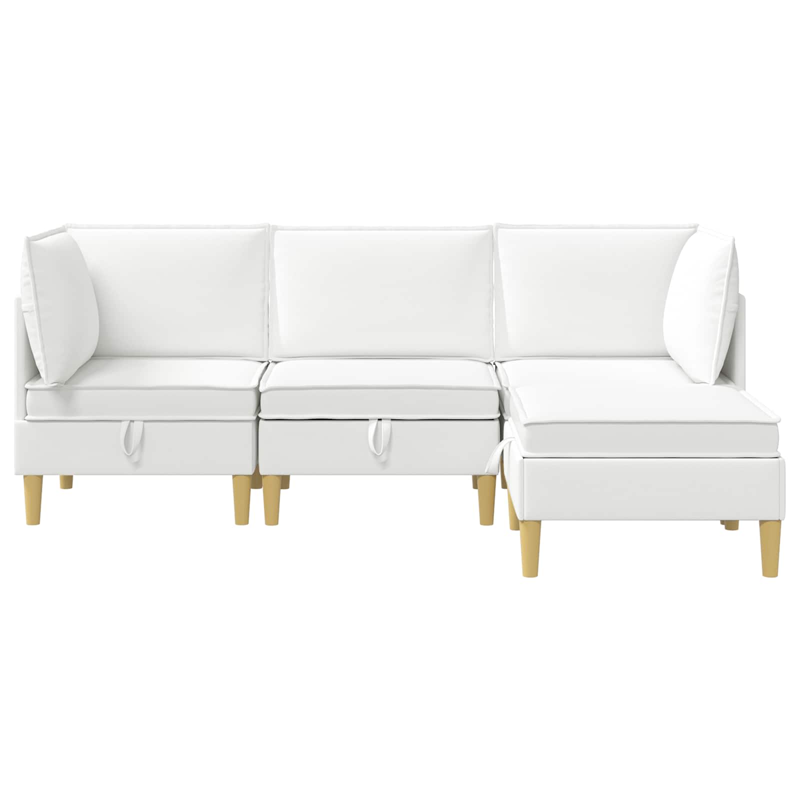Modular Sofa Set mit Stauraum 4 pcs Weiß Stoff