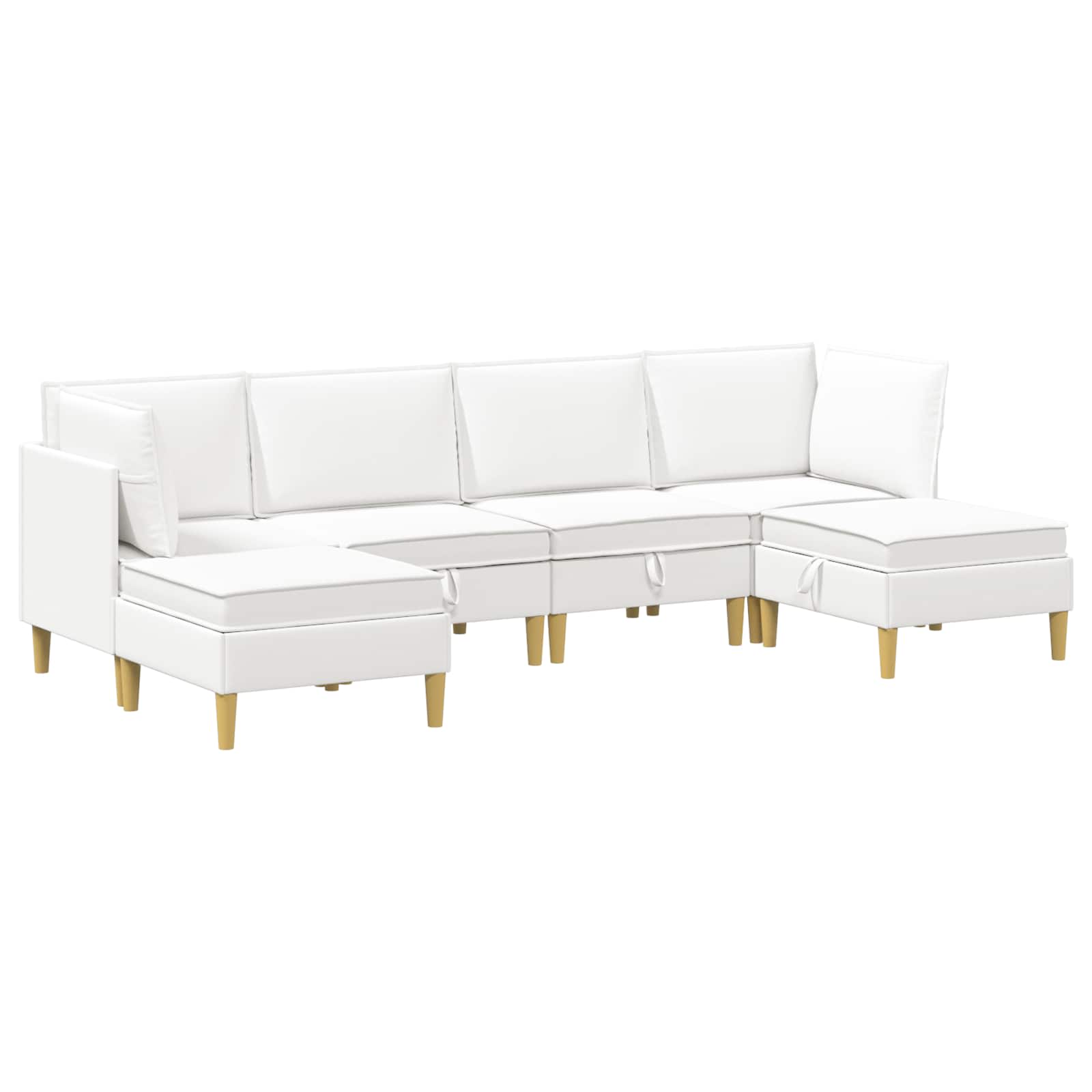 Modular Sofa Set mit Stauraum 6 pcs Weiß Stoff