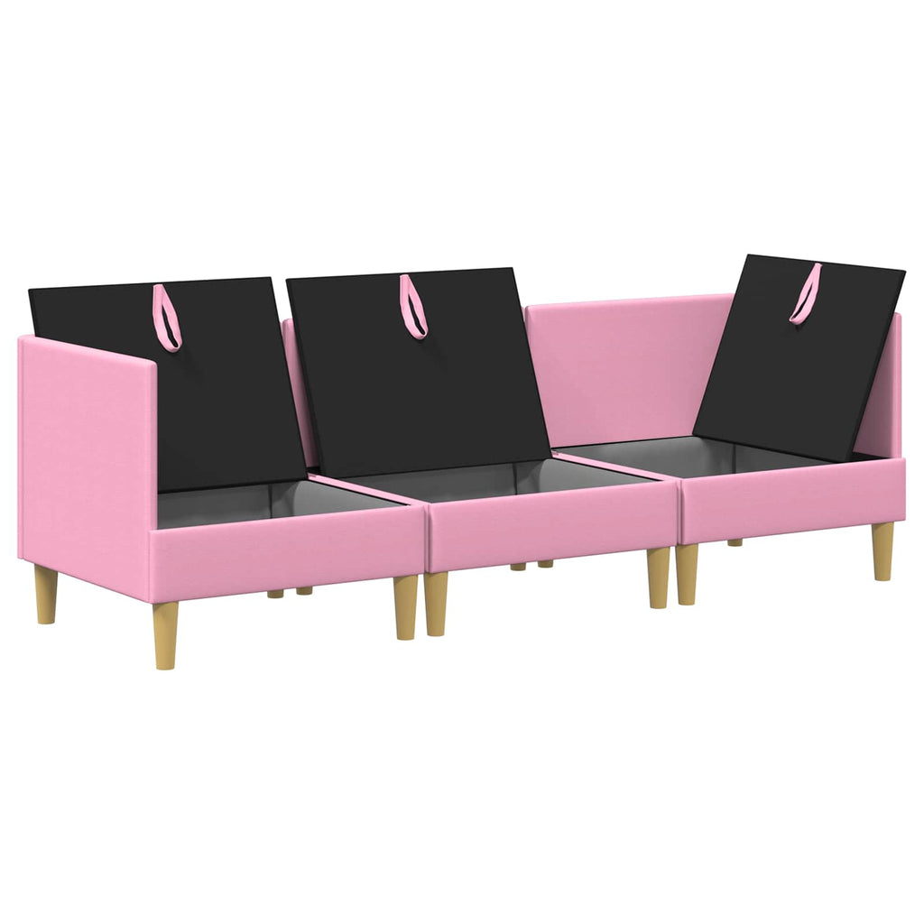 Modular Sofa Set mit Stauraum 3 pcs Rosa Stoff