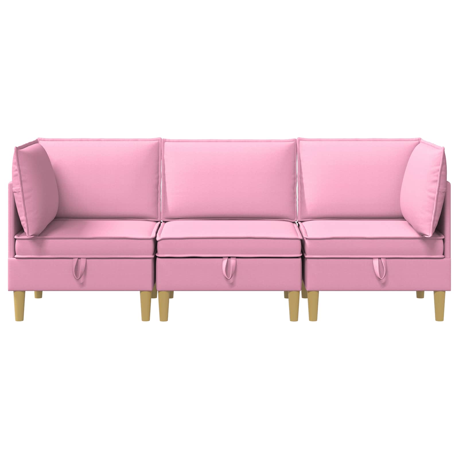 Modular Sofa Set mit Stauraum 3 pcs Rosa Stoff