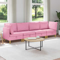 Modular Sofa Set mit Stauraum 4 pcs Rosa Stoff