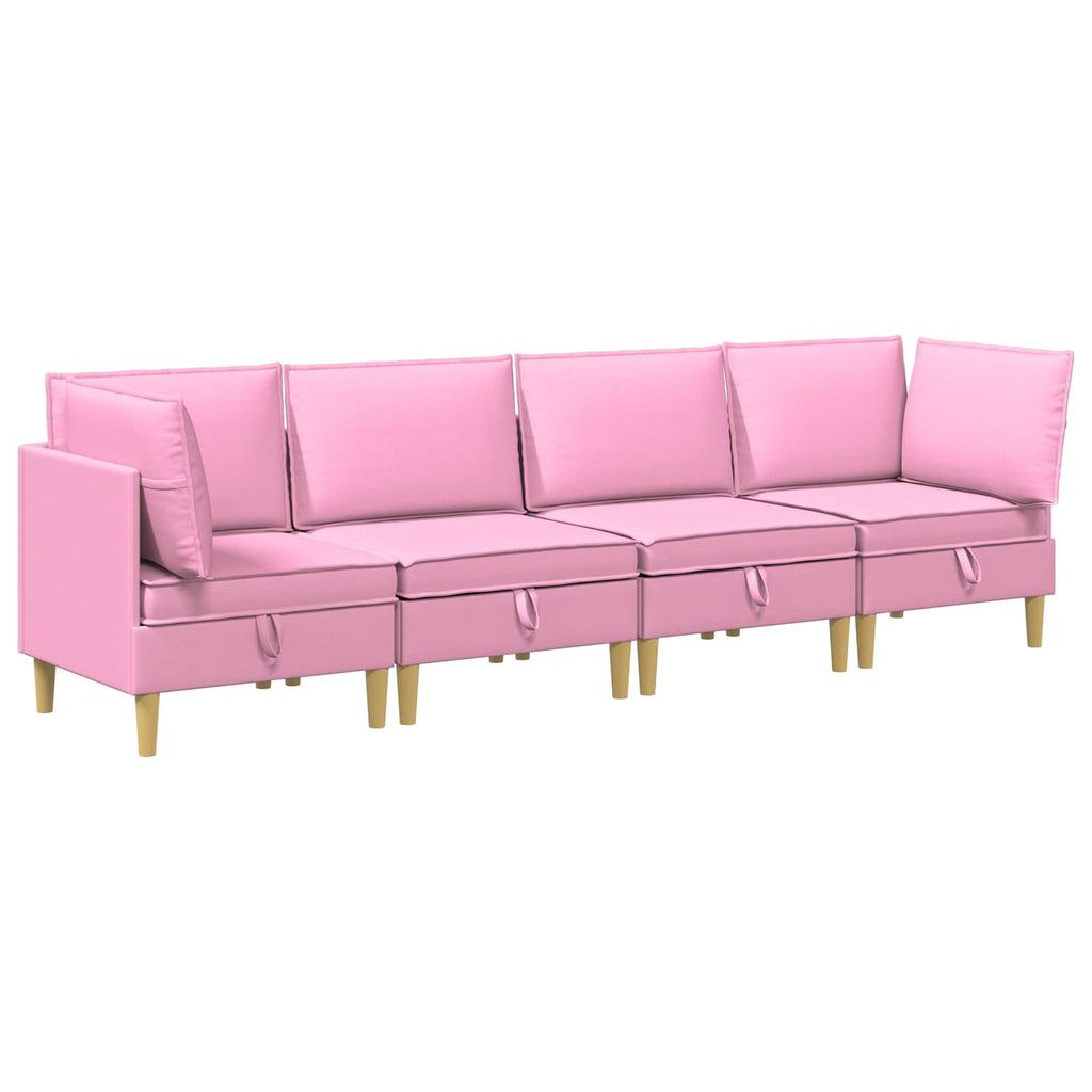 Modular Sofa Set mit Stauraum 4 pcs Rosa Stoff