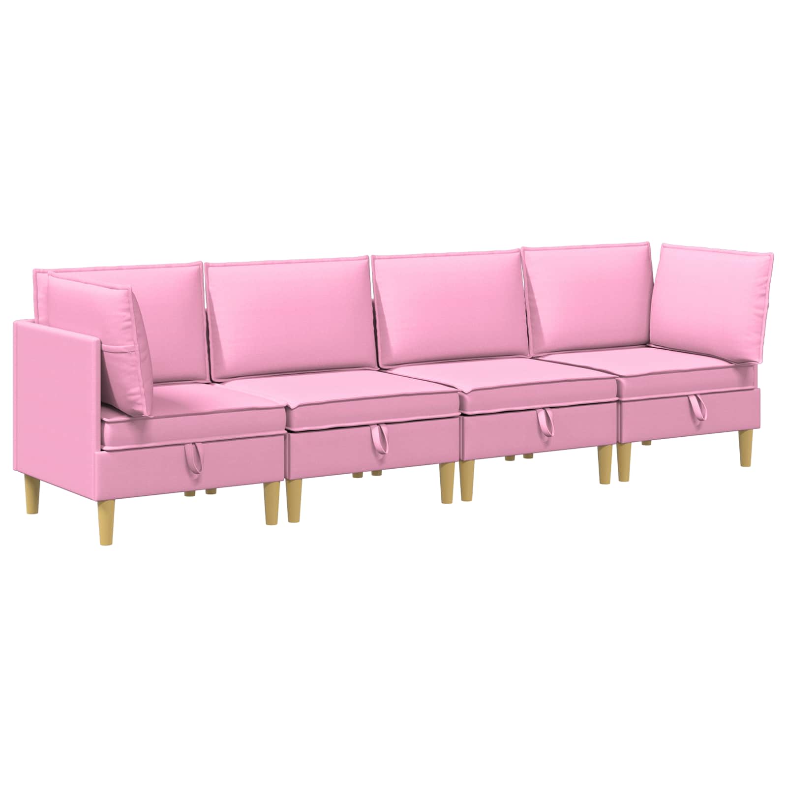 Modular Sofa Set mit Stauraum 4 pcs Rosa Stoff