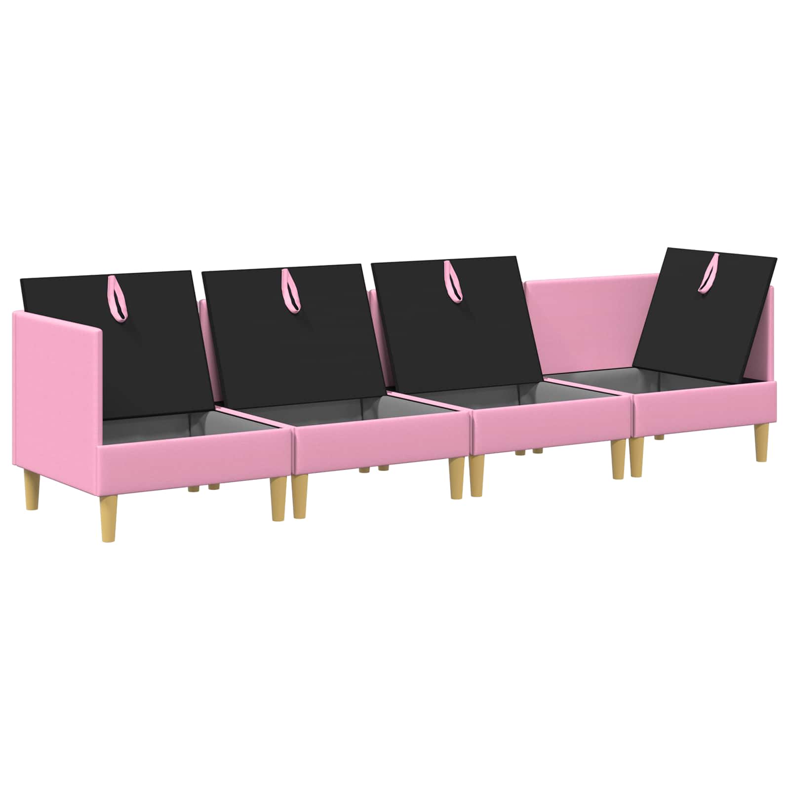 Modular Sofa Set mit Stauraum 4 pcs Rosa Stoff