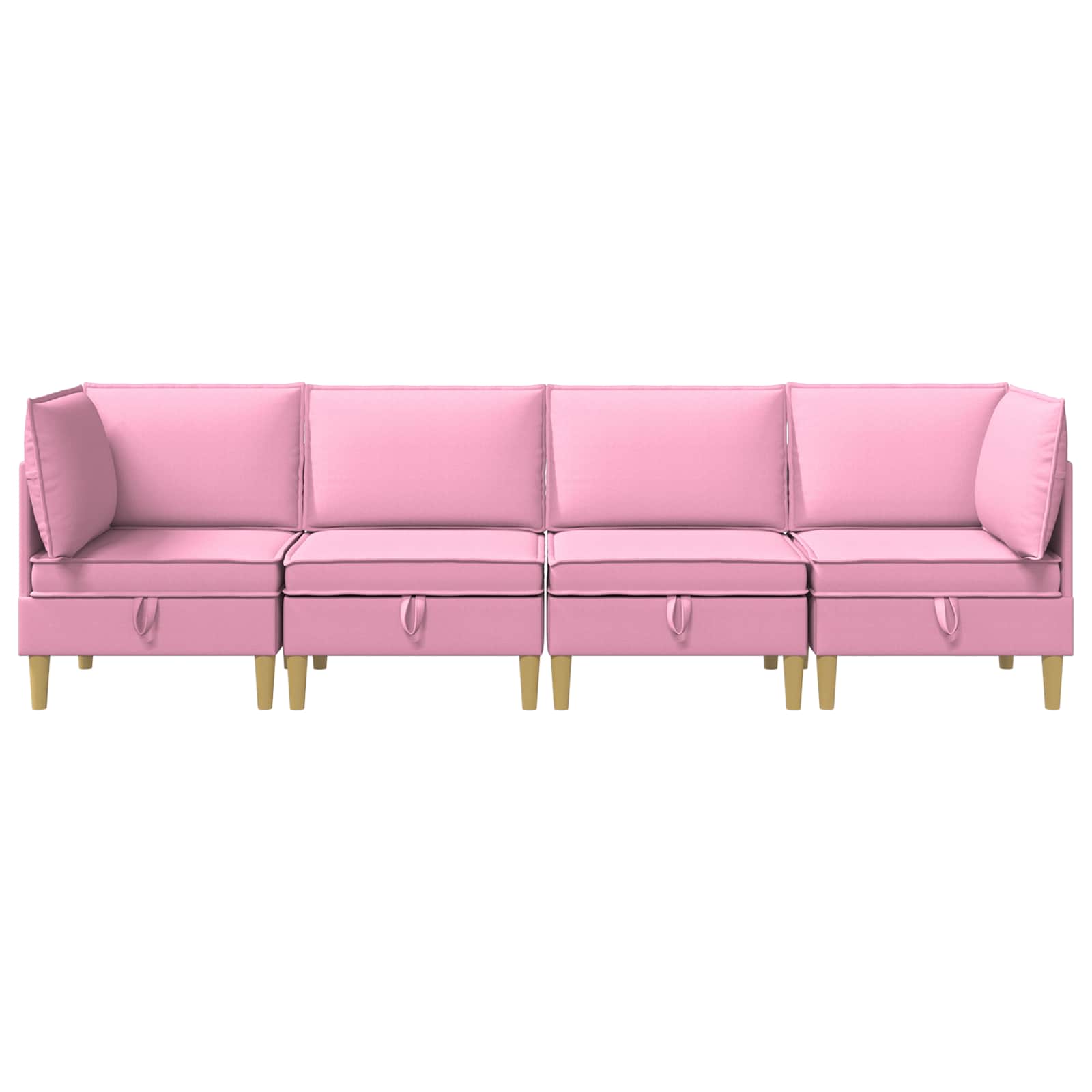 Modular Sofa Set mit Stauraum 4 pcs Rosa Stoff