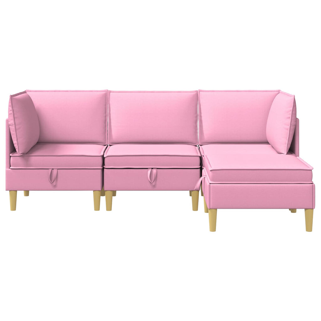 Modular Sofa Set mit Stauraum 4 pcs Rosa Stoff