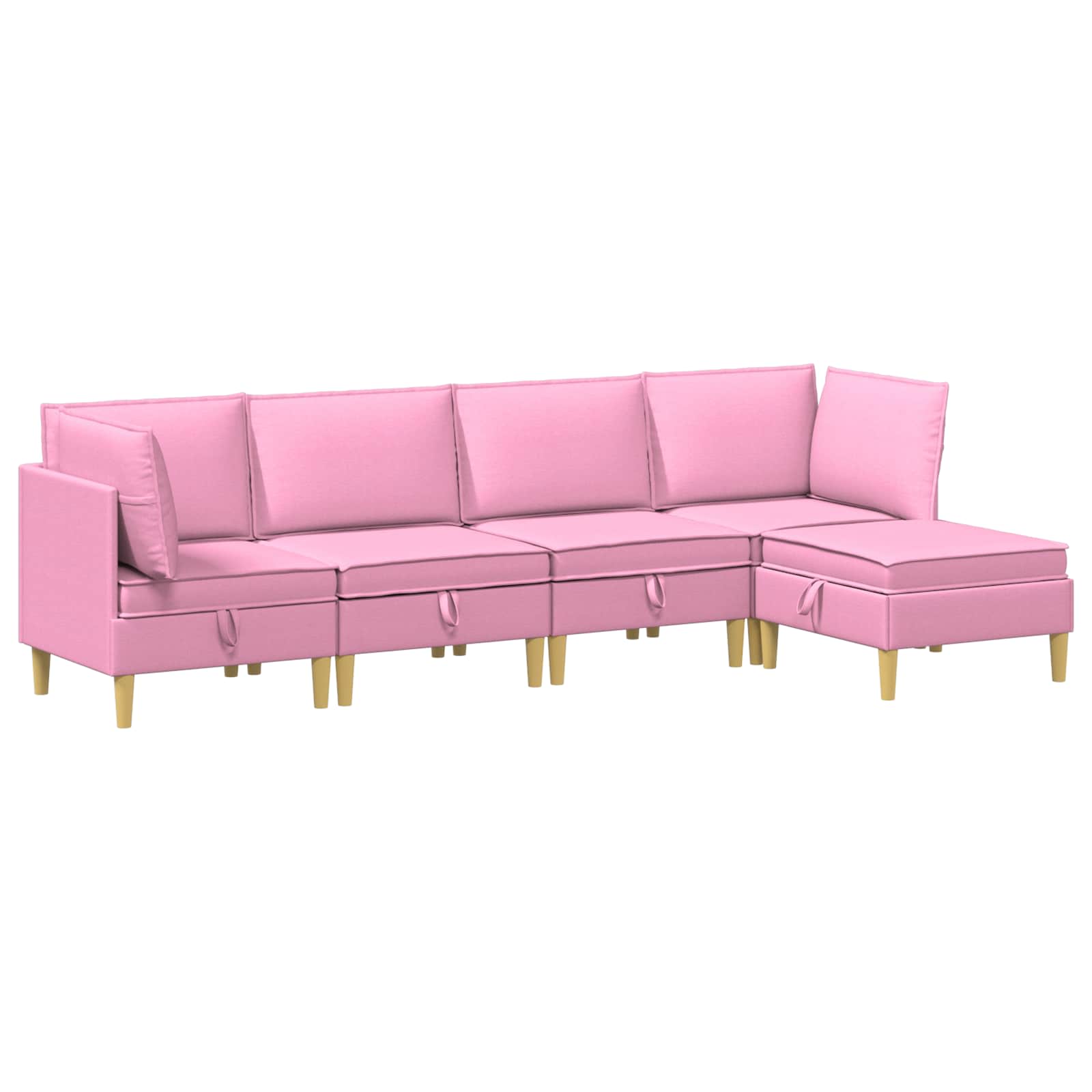 Modular Sofa Set mit Stauraum 5 pcs Rosa Stoff