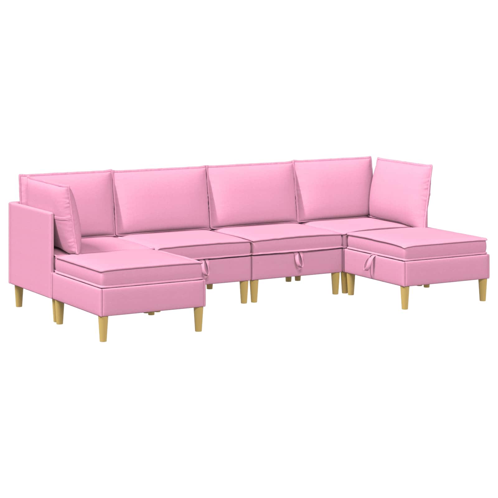 Modular Sofa Set mit Stauraum 6 pcs Rosa Stoff