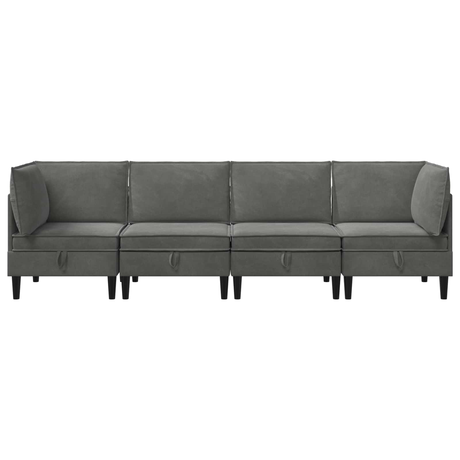 Wohnzimmergarnitur mit Kissen 4 pcs Dunkelgrau Samt