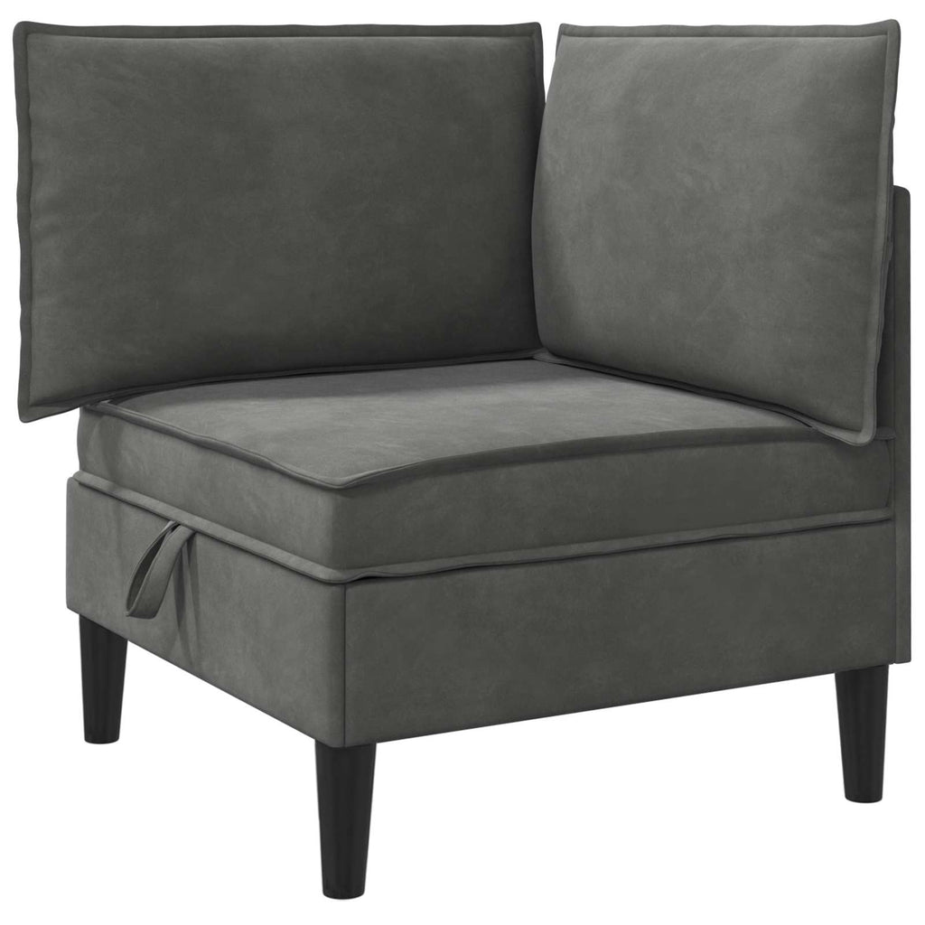 Wohnzimmergarnitur mit Kissen 5 pcs Dunkelgrau Samt
