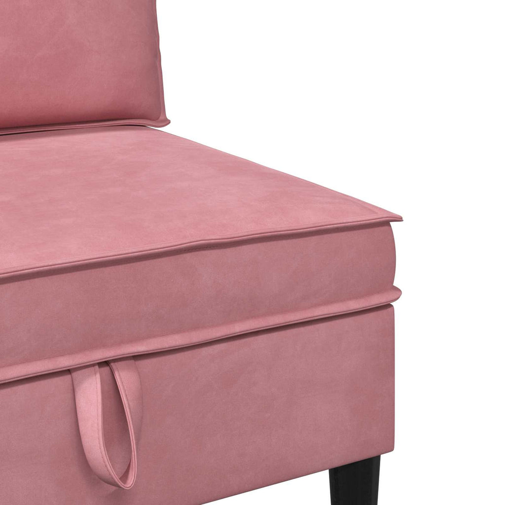 Wohnzimmergarnitur mit Kissen mit Speicher 3 pcs Rosa Samt