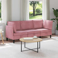 Wohnzimmergarnitur mit Kissen mit Speicher 3 pcs Rosa Samt
