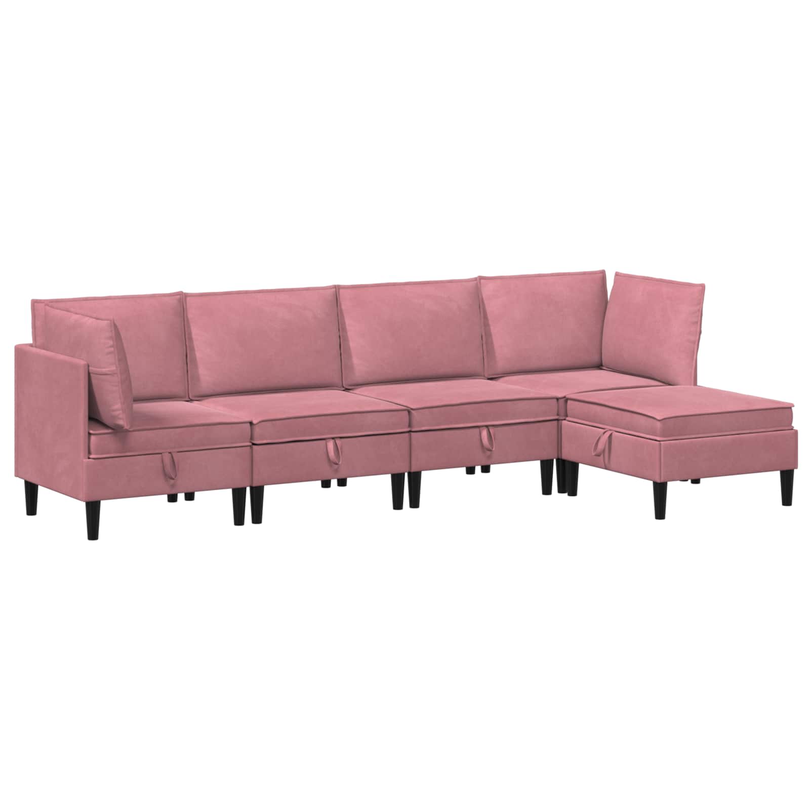 Wohnzimmergarnitur mit Kissen mit Speicher 5 pcs Rosa Samt