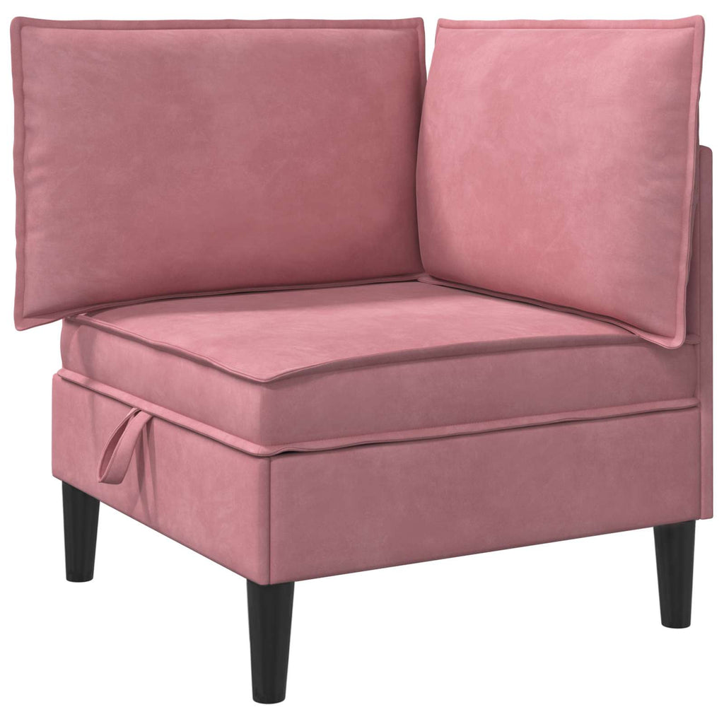Wohnzimmergarnitur mit Kissen mit Speicher 5 pcs Rosa Samt
