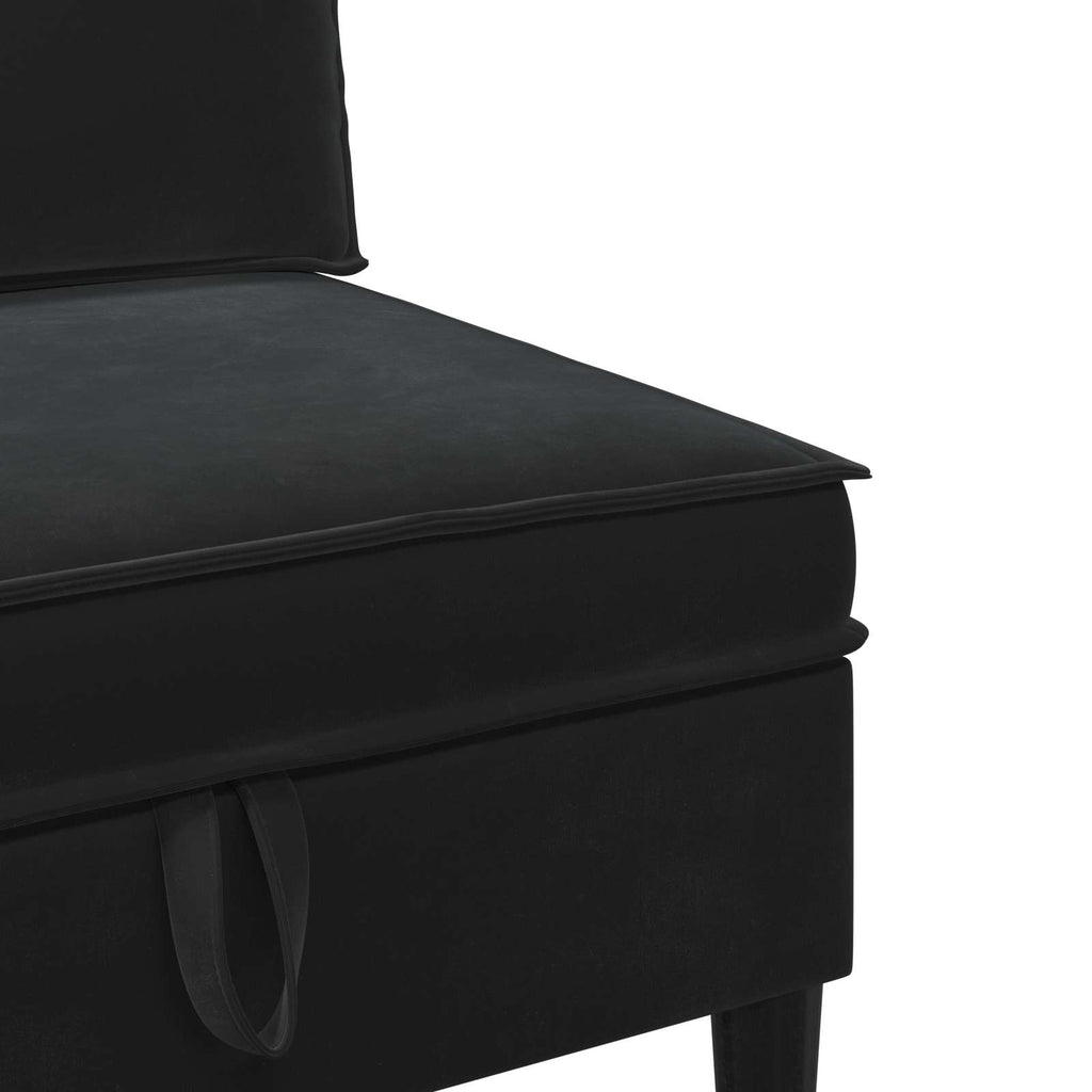 Wohnzimmergarnitur mit Kissen mit Speicher 4 pcs Schwarz Samt