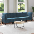Wohnzimmergarnitur mit Kissen mit Speicher 4 pcs Blau Samt