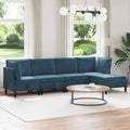 Wohnzimmergarnitur mit Kissen mit Speicher 5 pcs Blau Samt