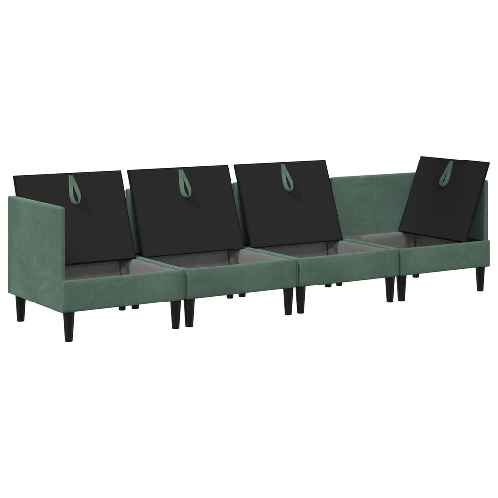 Wohnzimmergarnitur mit Kissen mit Speicher 4 pcs Meergrün Samt