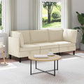 Wohnzimmergarnitur 3 pcs Creme Stoff
