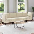 Wohnzimmergarnitur 4 pcs Creme Stoff
