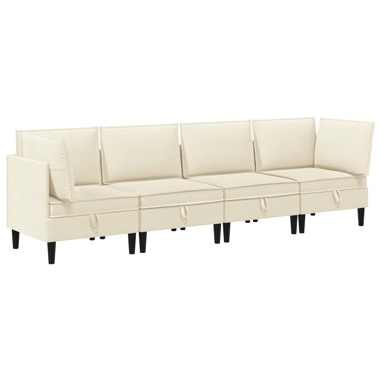 Wohnzimmergarnitur 4 pcs Creme Stoff