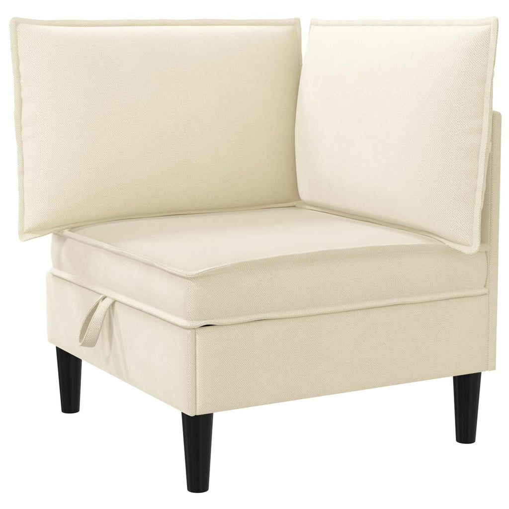 Wohnzimmergarnitur 4 pcs Creme Stoff