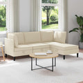 Wohnzimmergarnitur 4 pcs Creme Stoff