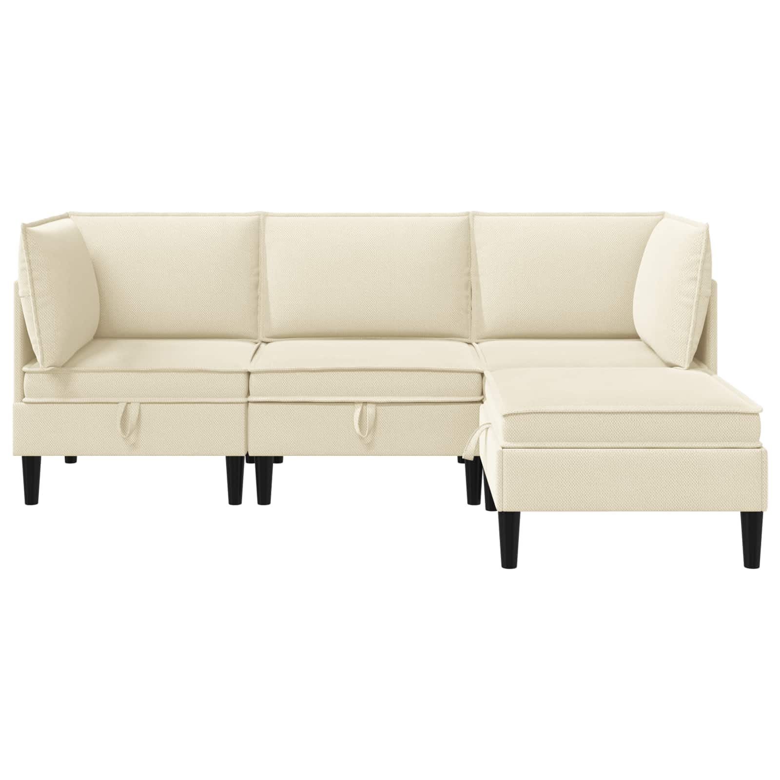 Wohnzimmergarnitur 4 pcs Creme Stoff