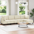 Wohnzimmergarnitur 5 pcs Creme Stoff