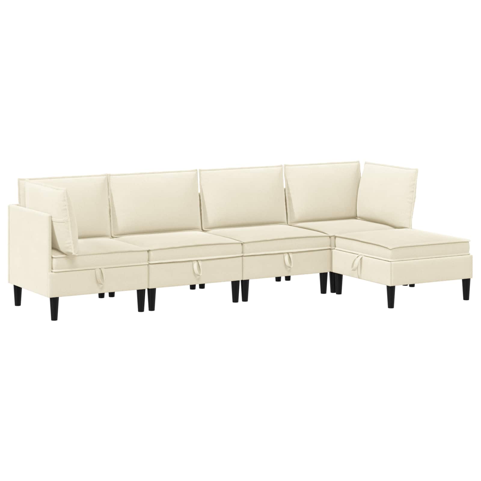 Wohnzimmergarnitur 5 pcs Creme Stoff