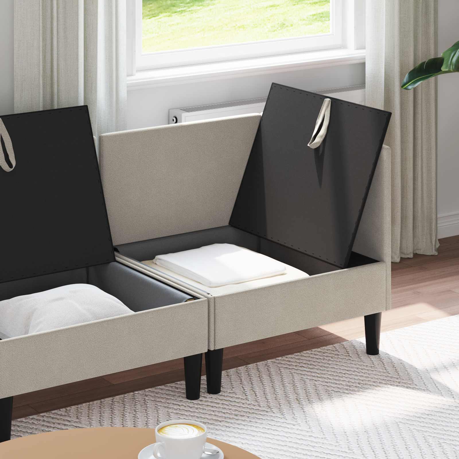 Wohnzimmergarnitur 4 pcs Hafer Stoff