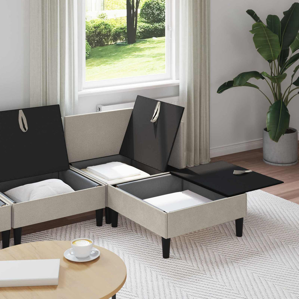 Wohnzimmergarnitur 4 pcs Hafer Stoff
