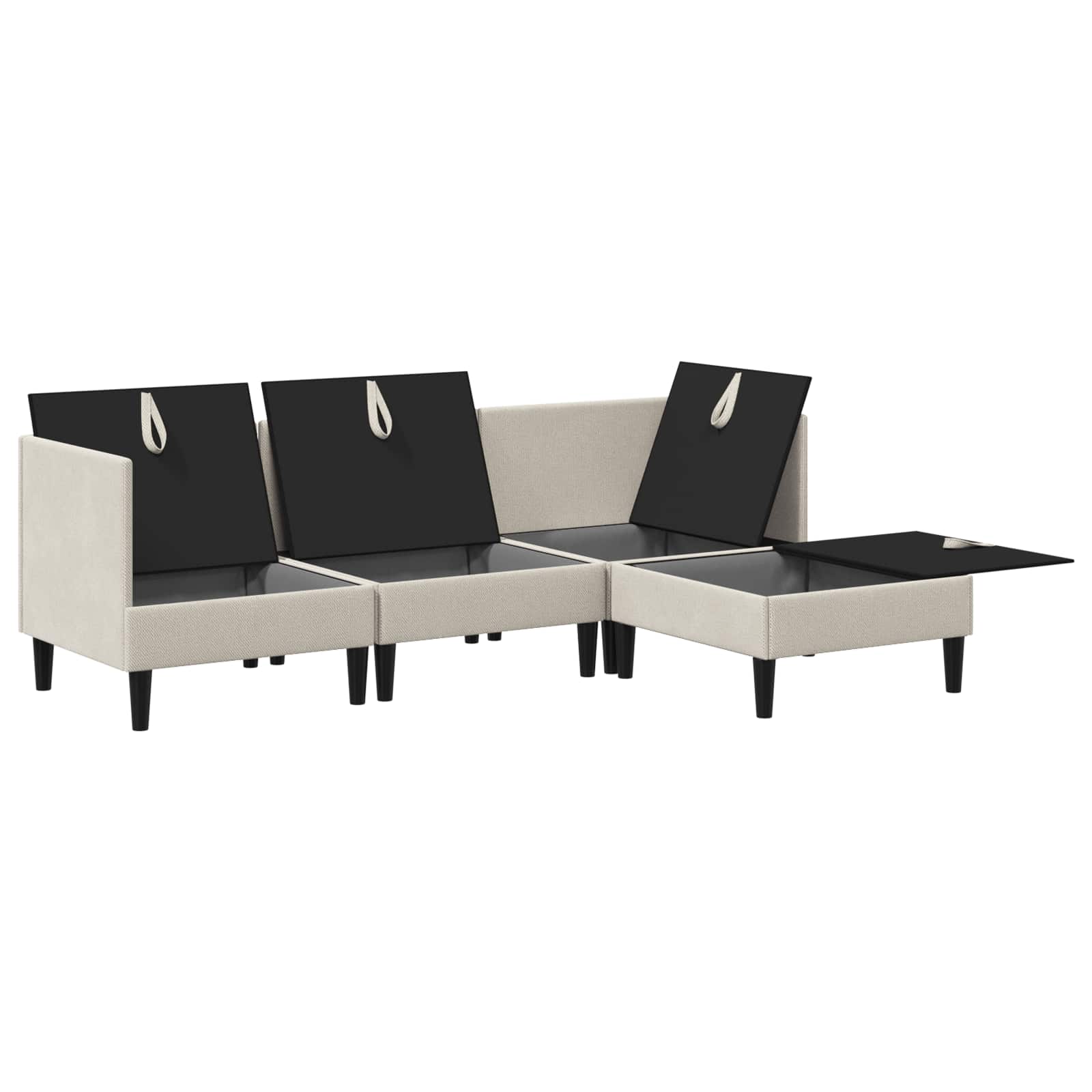Wohnzimmergarnitur 4 pcs Hafer Stoff