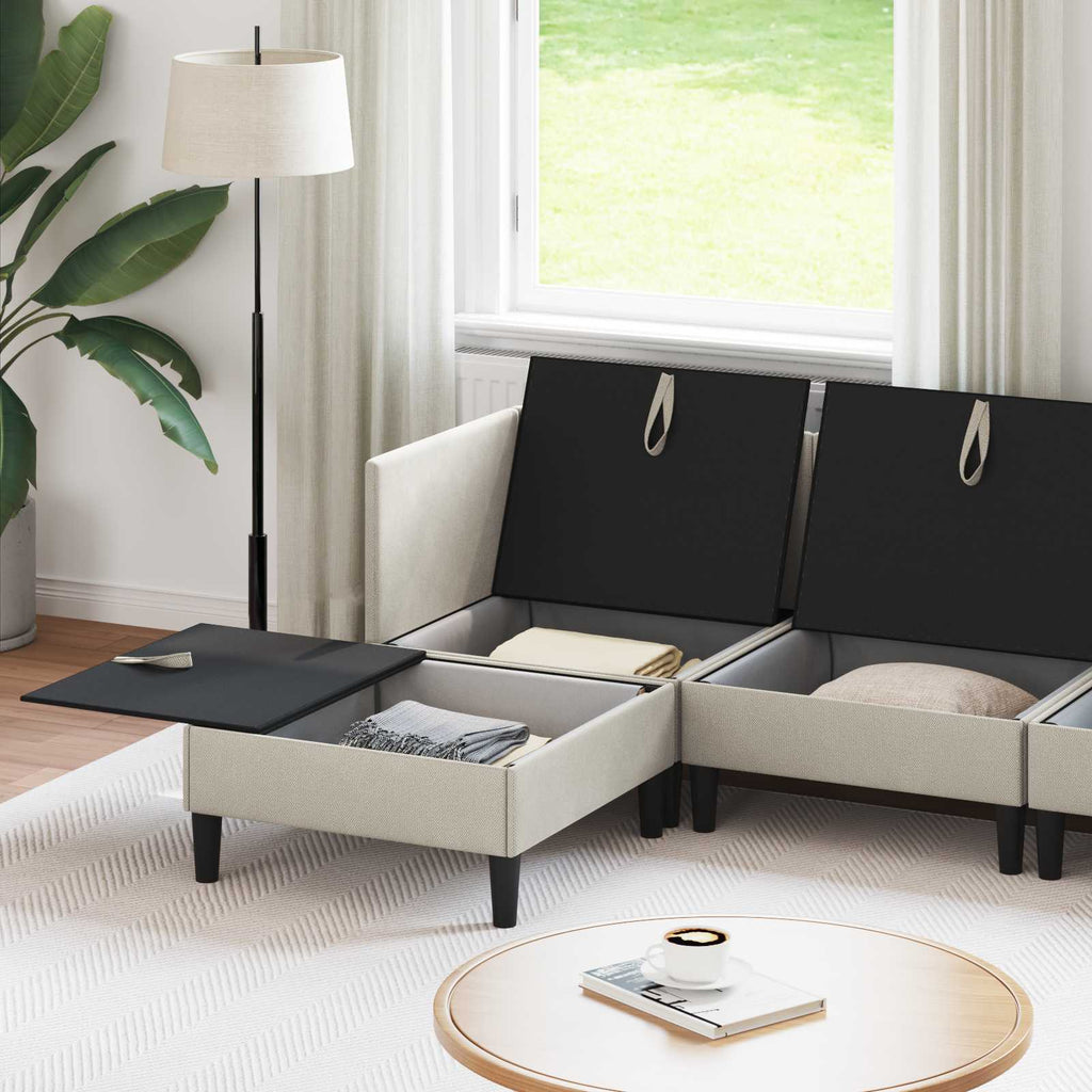Wohnzimmergarnitur 6 pcs Hafer Stoff