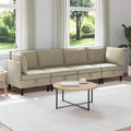 Wohnzimmergarnitur 4 pcs Sand Stoff
