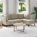 Wohnzimmergarnitur 4 pcs Sand Stoff
