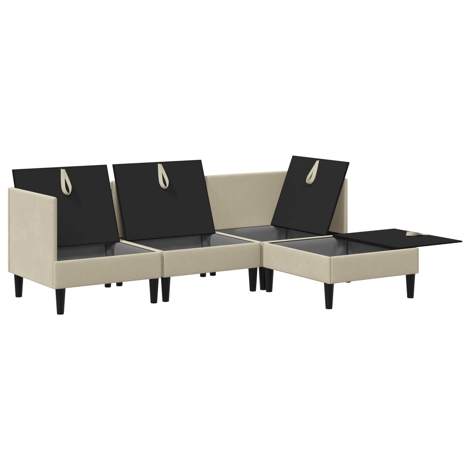 Wohnzimmergarnitur 4 pcs Sand Stoff
