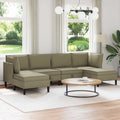 Wohnzimmergarnitur 6 pcs Khaki Stoff
