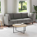 Wohnzimmergarnitur 3 pcs Dunkelgrau Stoff