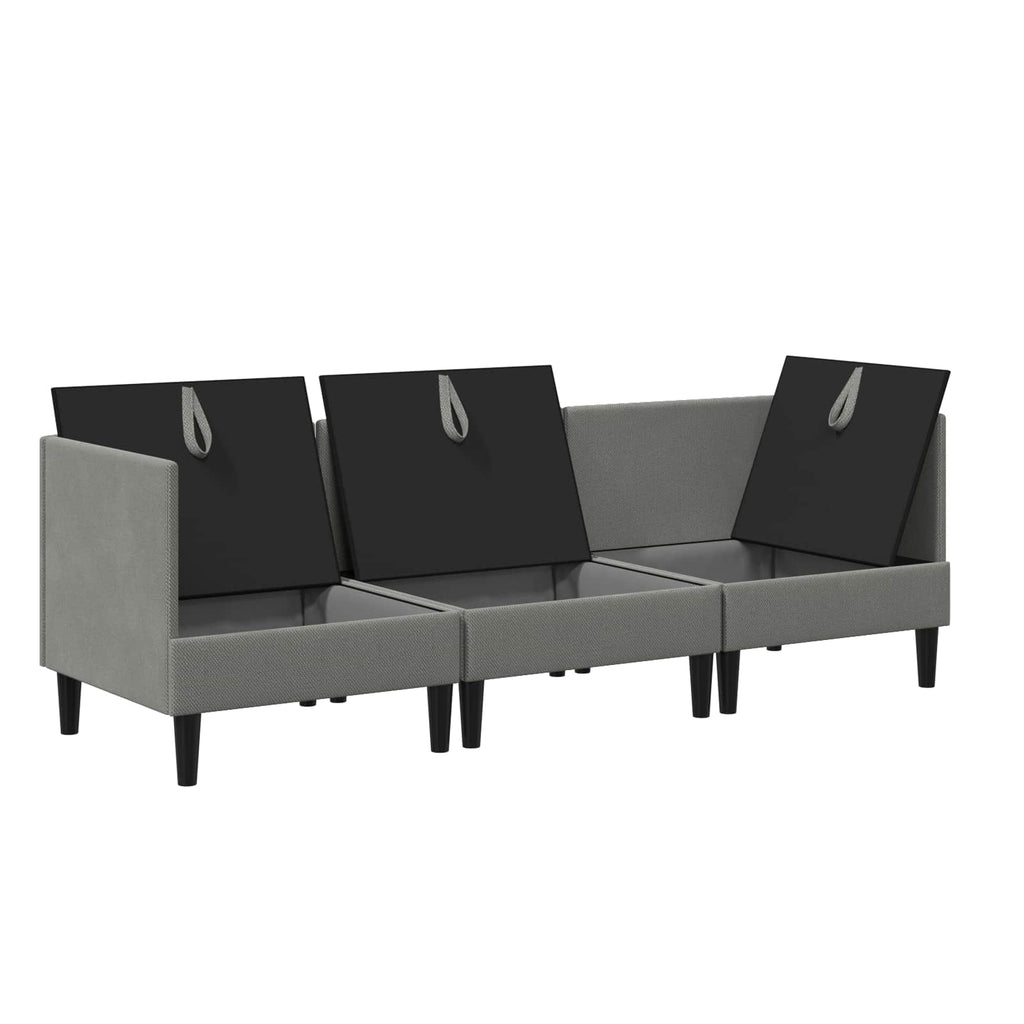 Wohnzimmergarnitur 3 pcs Dunkelgrau Stoff