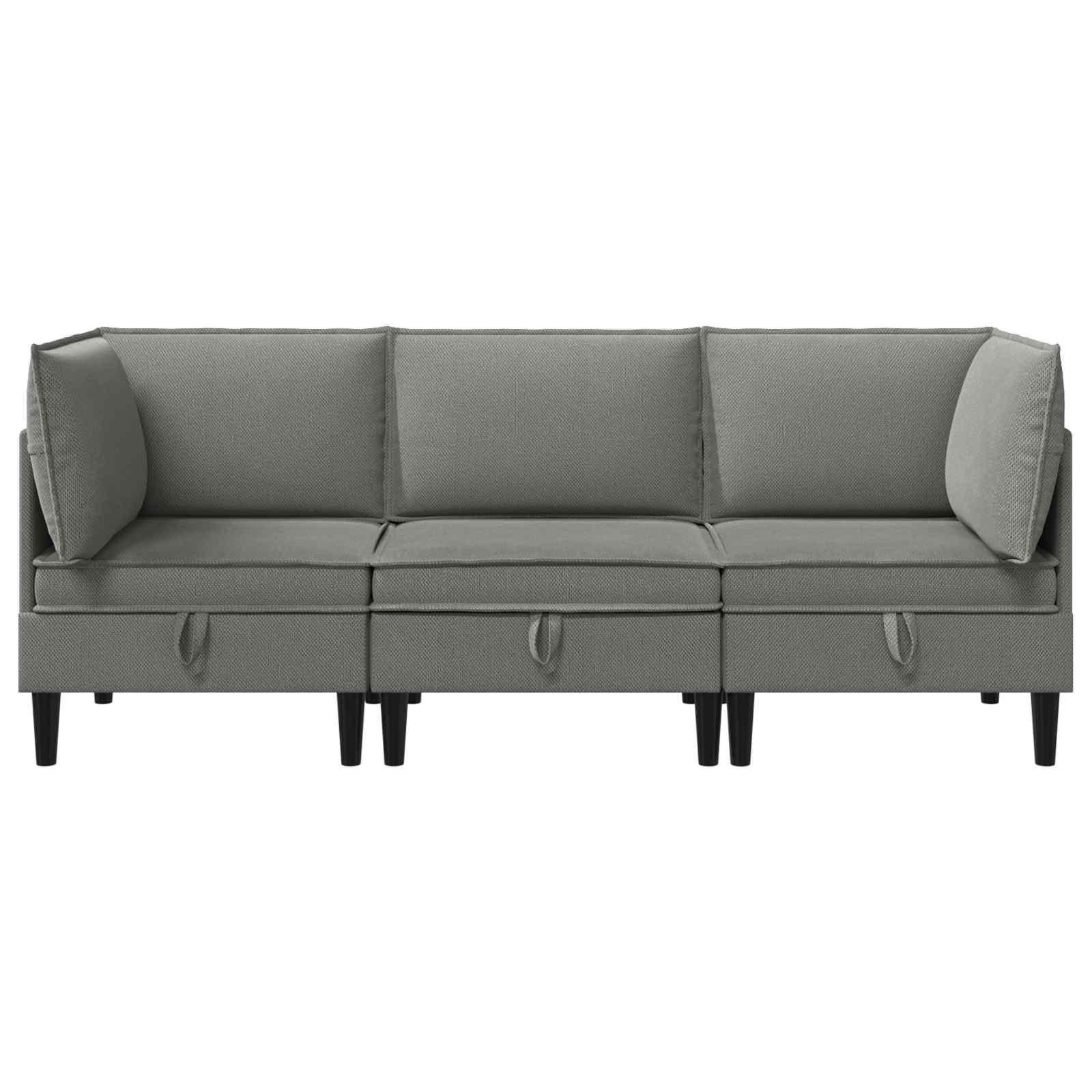 Wohnzimmergarnitur 3 pcs Dunkelgrau Stoff