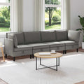 Wohnzimmergarnitur 4 pcs Dunkelgrau Stoff