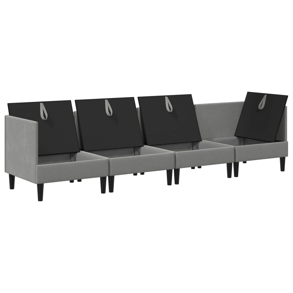 Wohnzimmergarnitur 4 pcs Dunkelgrau Stoff